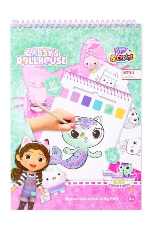 Gabby - Livro de atividades para pintar com aguarelas com oferta de pincel